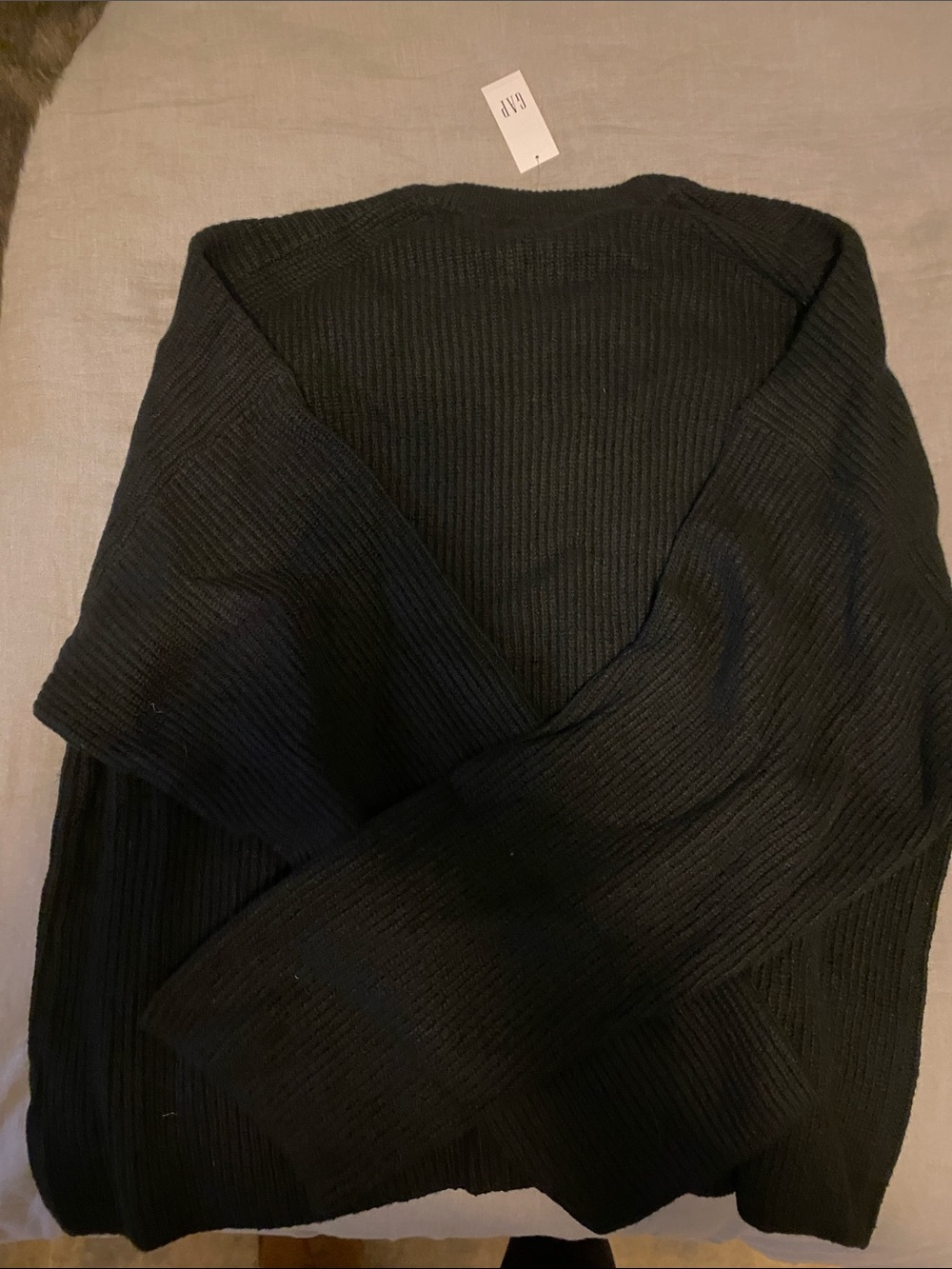 Black Ribbed Knit Sweater - Picture 7 of 7